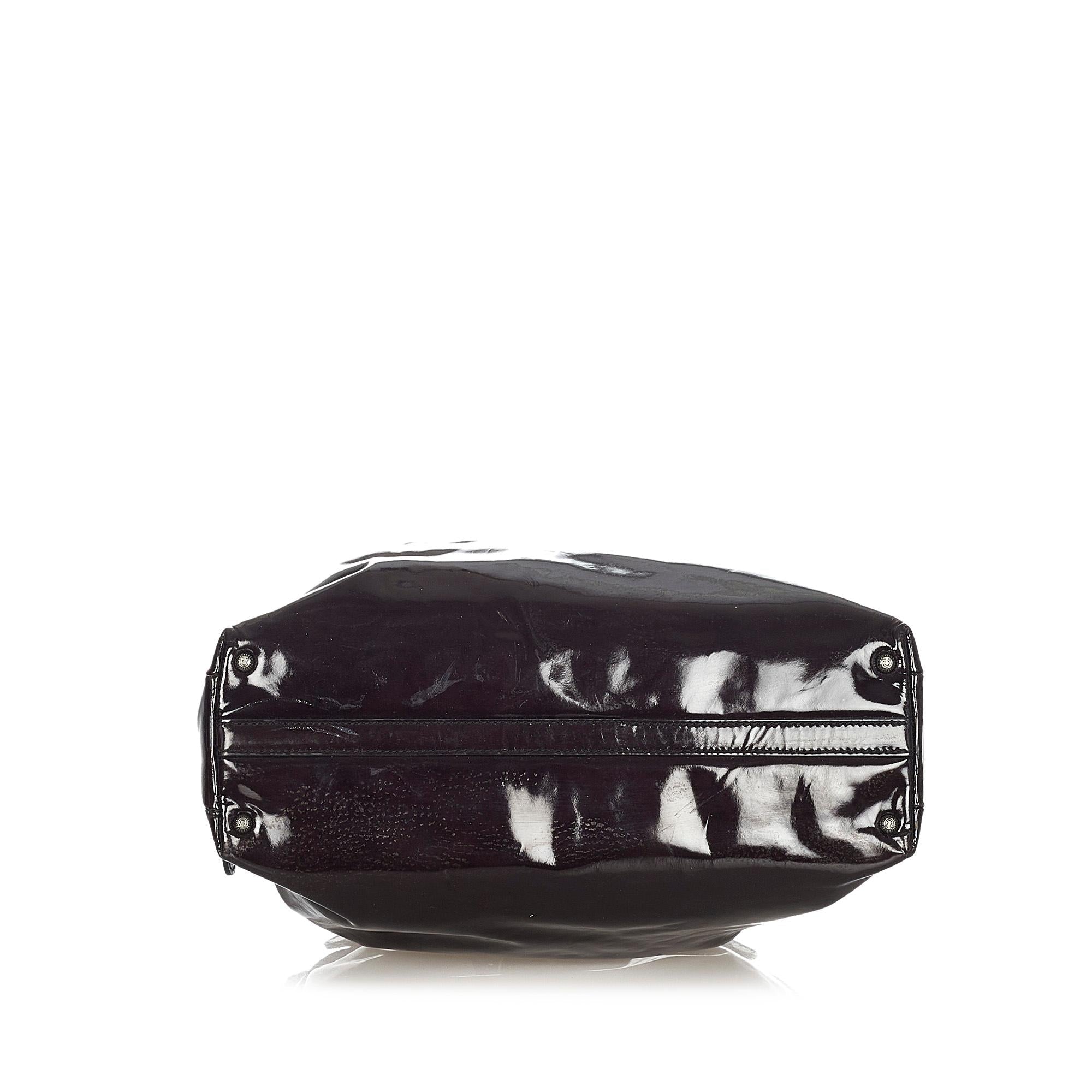Salvatore Ferragamo Gancini Patent Leather Handbag (SHG-22022)