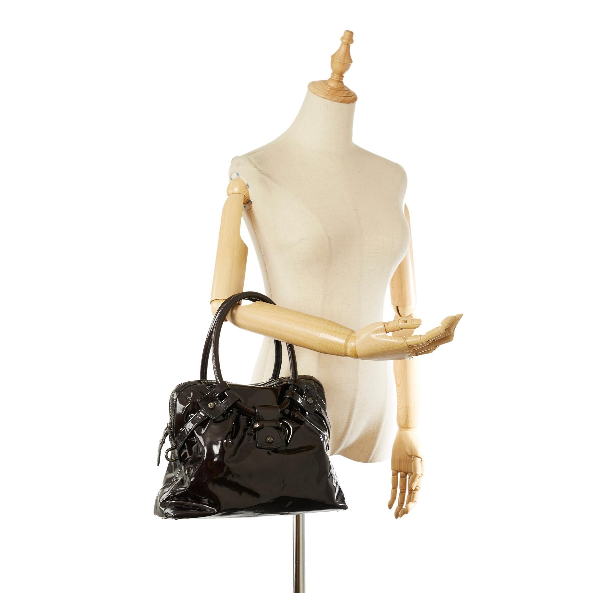 Salvatore Ferragamo Gancini Patent Leather Handbag (SHG-22022)