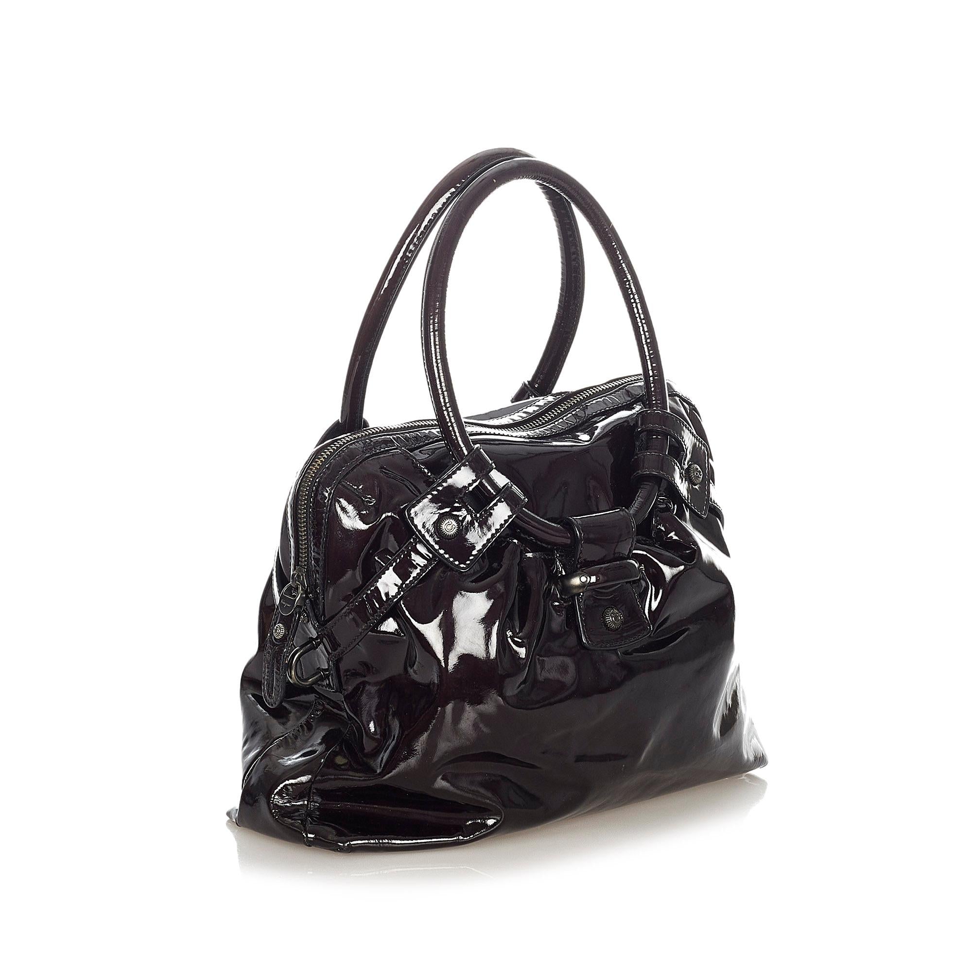 Salvatore Ferragamo Gancini Patent Leather Handbag (SHG-22022)