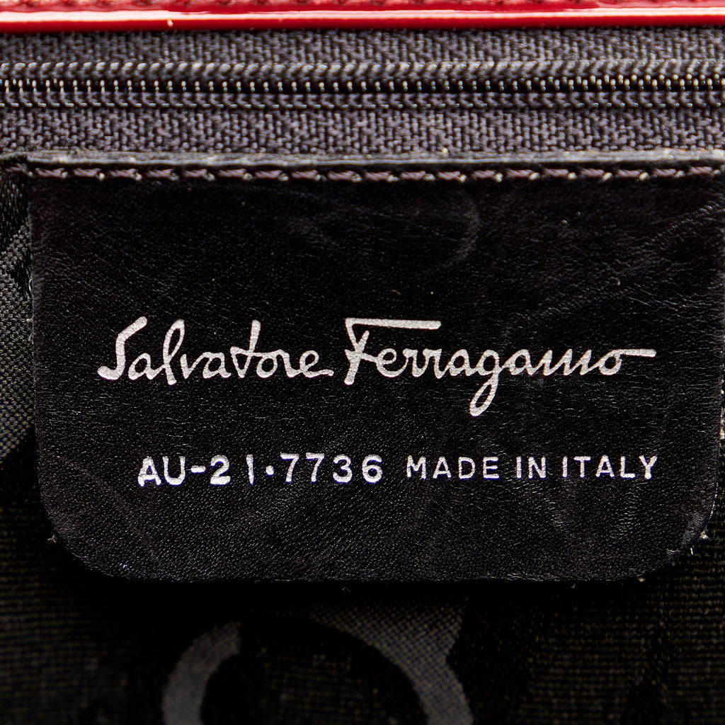 Salvatore Ferragamo Gancini Patent Leather Tote Bag (SHG-27184)