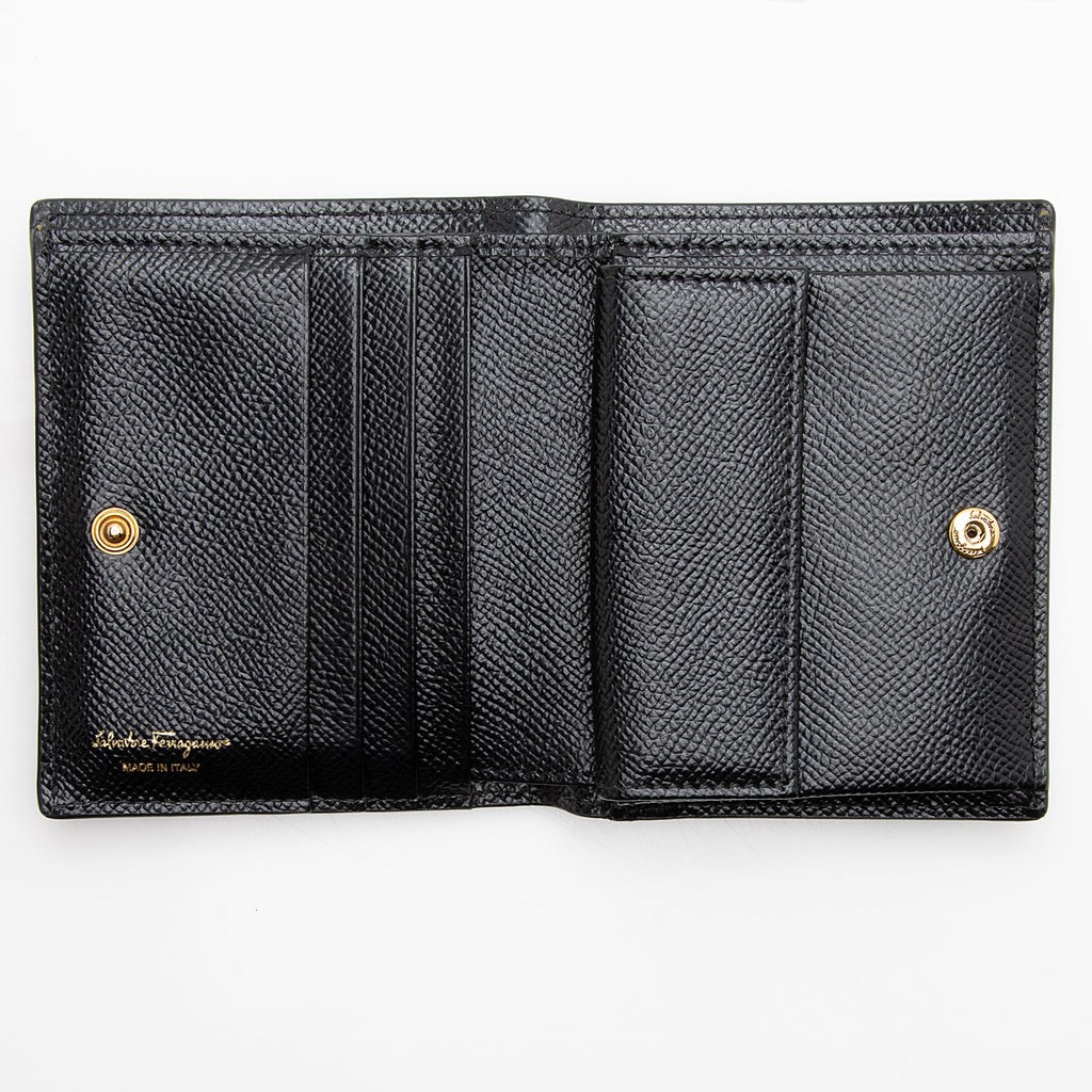 Salvatore Ferragamo Grained Calfskin Gancini French Wallet (SHF-22693)