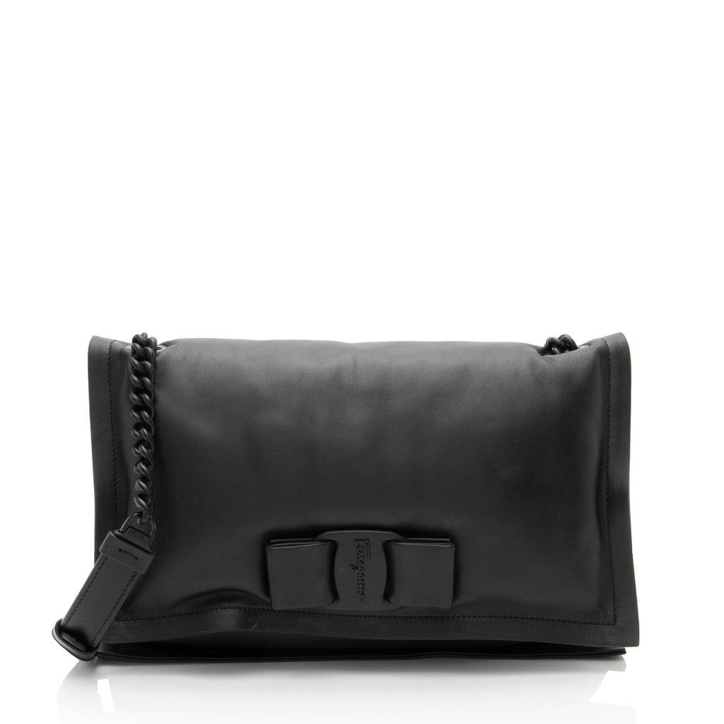 Ferragamo Leather Viva Bow Medium Bag