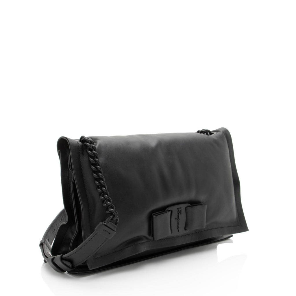 Ferragamo Leather Viva Bow Medium Bag