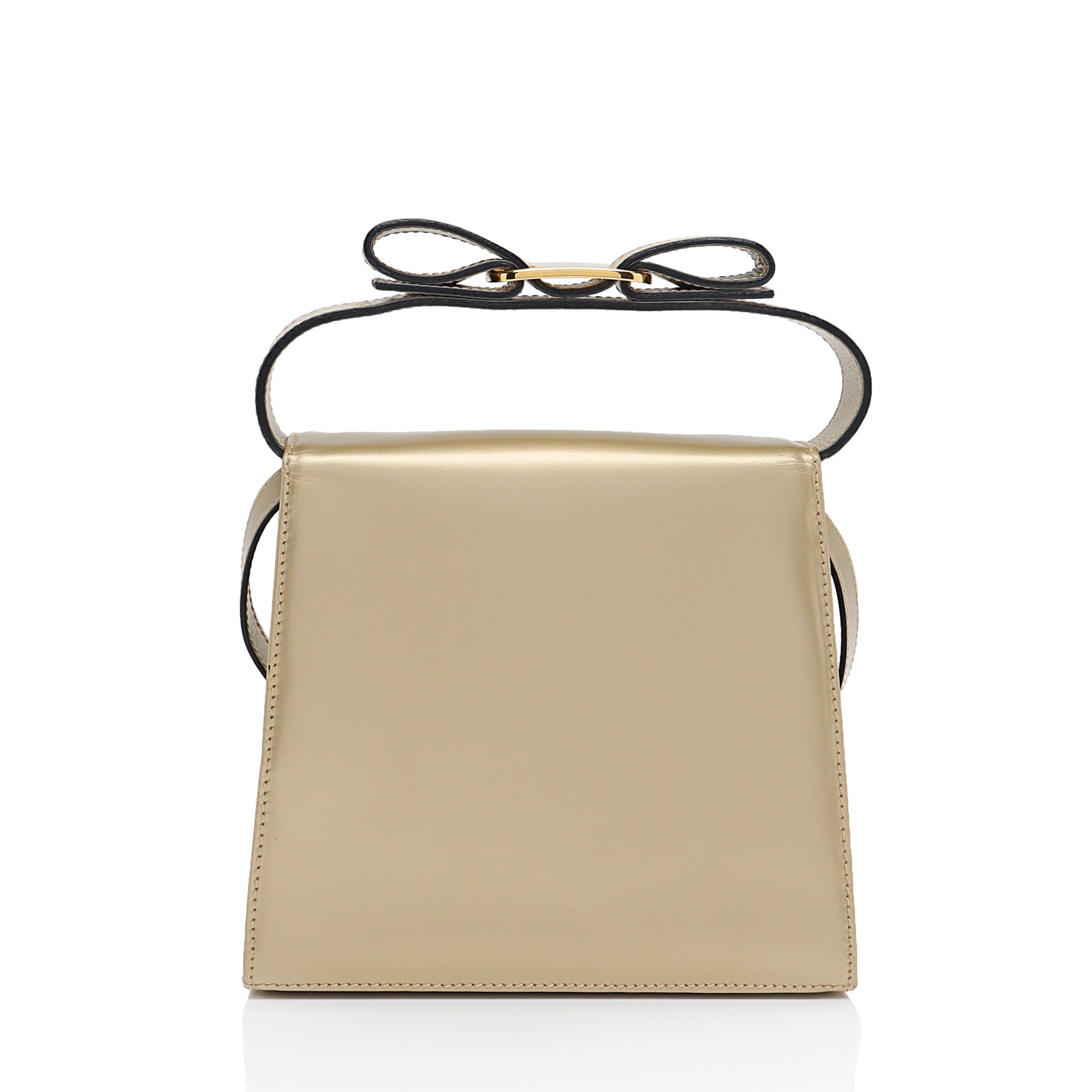 Salvatore Ferragamo Metallic Patent Leather Vara Crossbody Bag (SHF-u2KC7g)