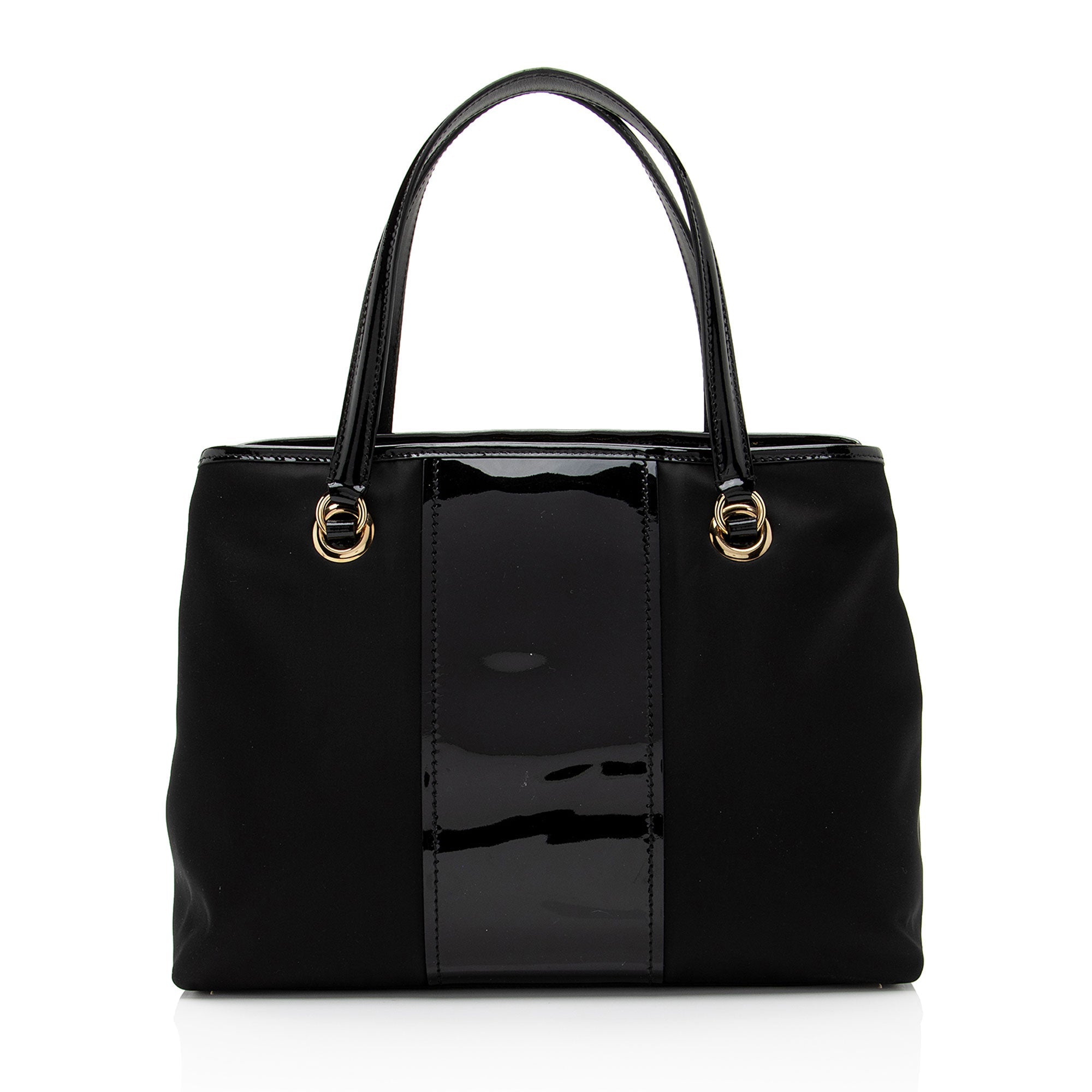 Salvatore Ferragamo Nylon Patent Leather Leonora Tote (SHF-v2xITH)