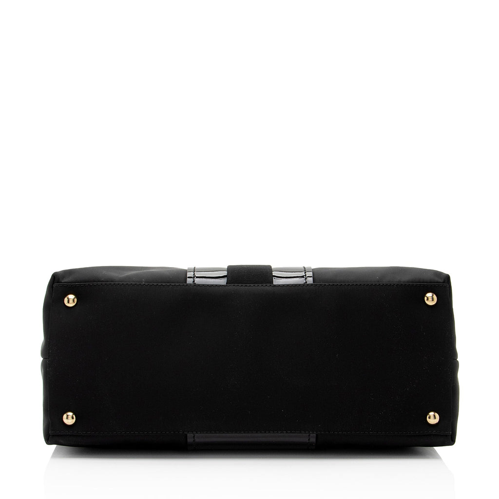 Salvatore Ferragamo Nylon Patent Leather Leonora Tote (SHF-v2xITH)