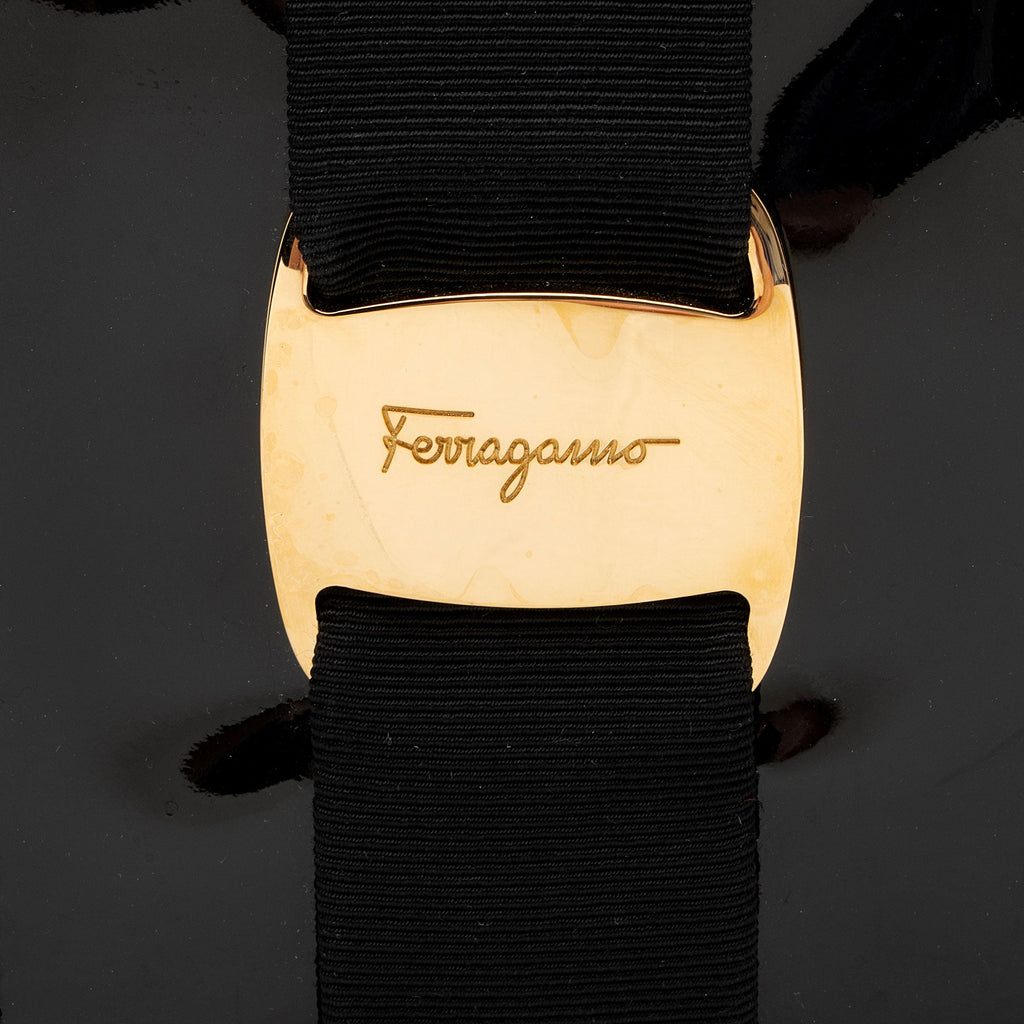 Salvatore Ferragamo Nylon Patent Leather Leonora Tote (SHF-v2xITH)