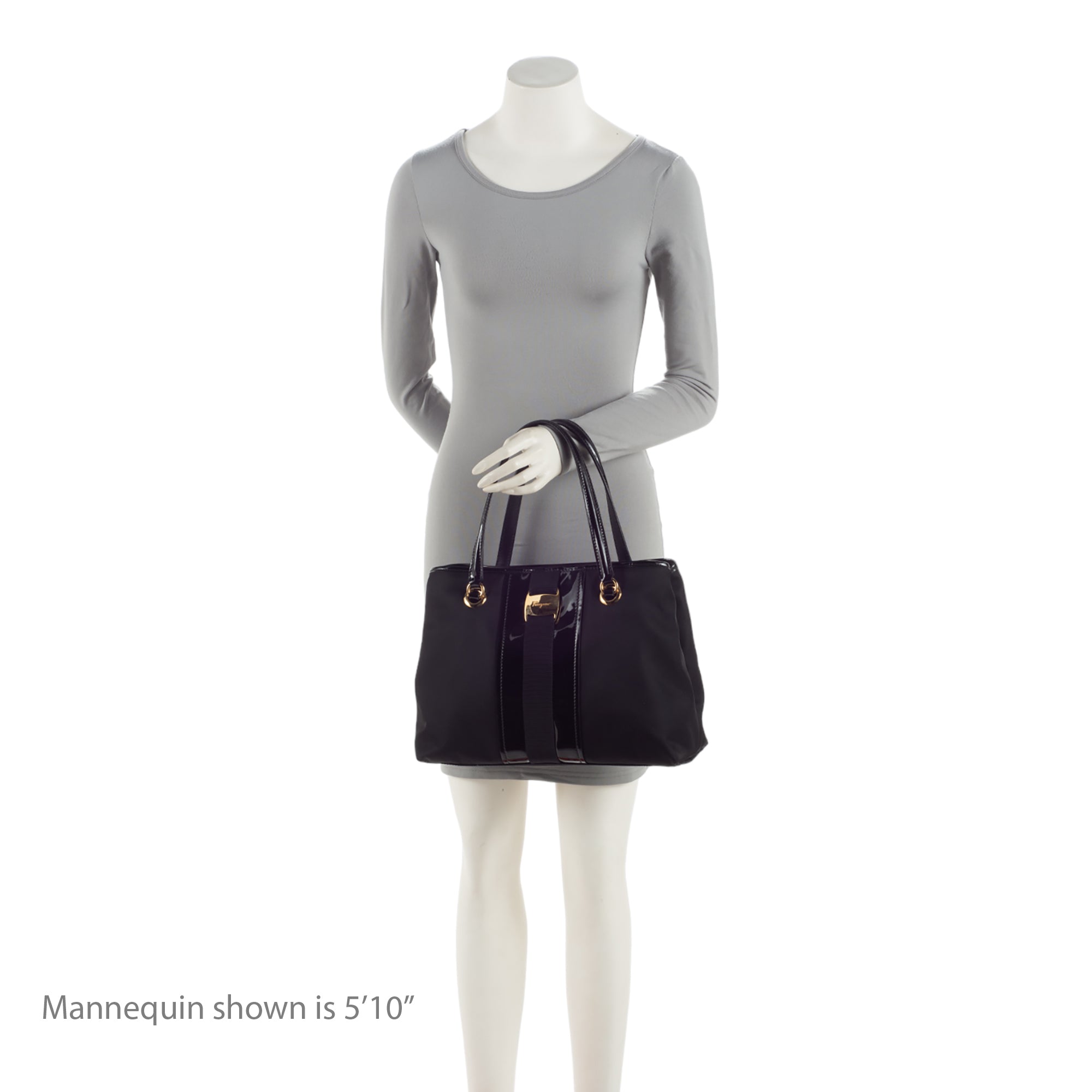 Salvatore Ferragamo Nylon Patent Leather Leonora Tote (SHF-v2xITH)