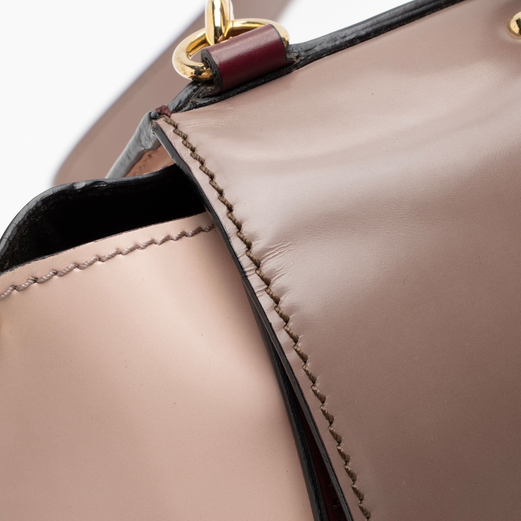 Salvatore Ferragamo Patent Leather Tricolor Gancini Sofia Medium Satchel (SHF-TxFQvD)