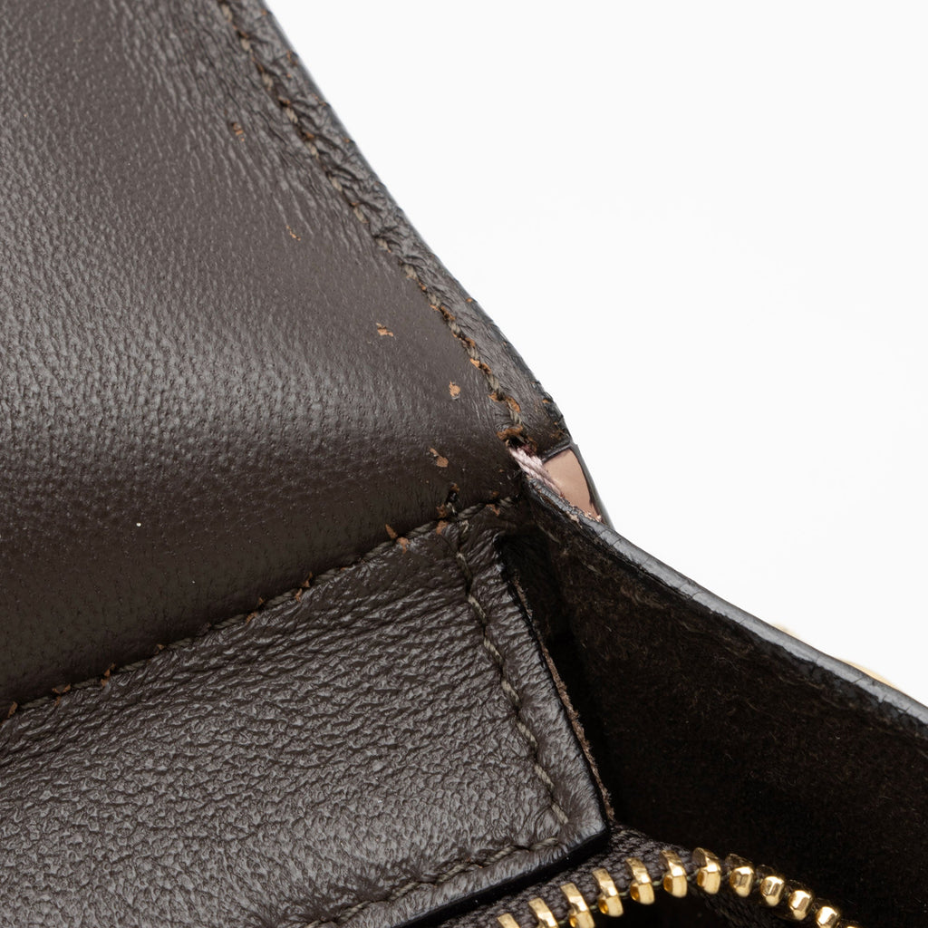 Salvatore Ferragamo Patent Leather Tricolor Gancini Sofia Medium Satchel (SHF-TxFQvD)