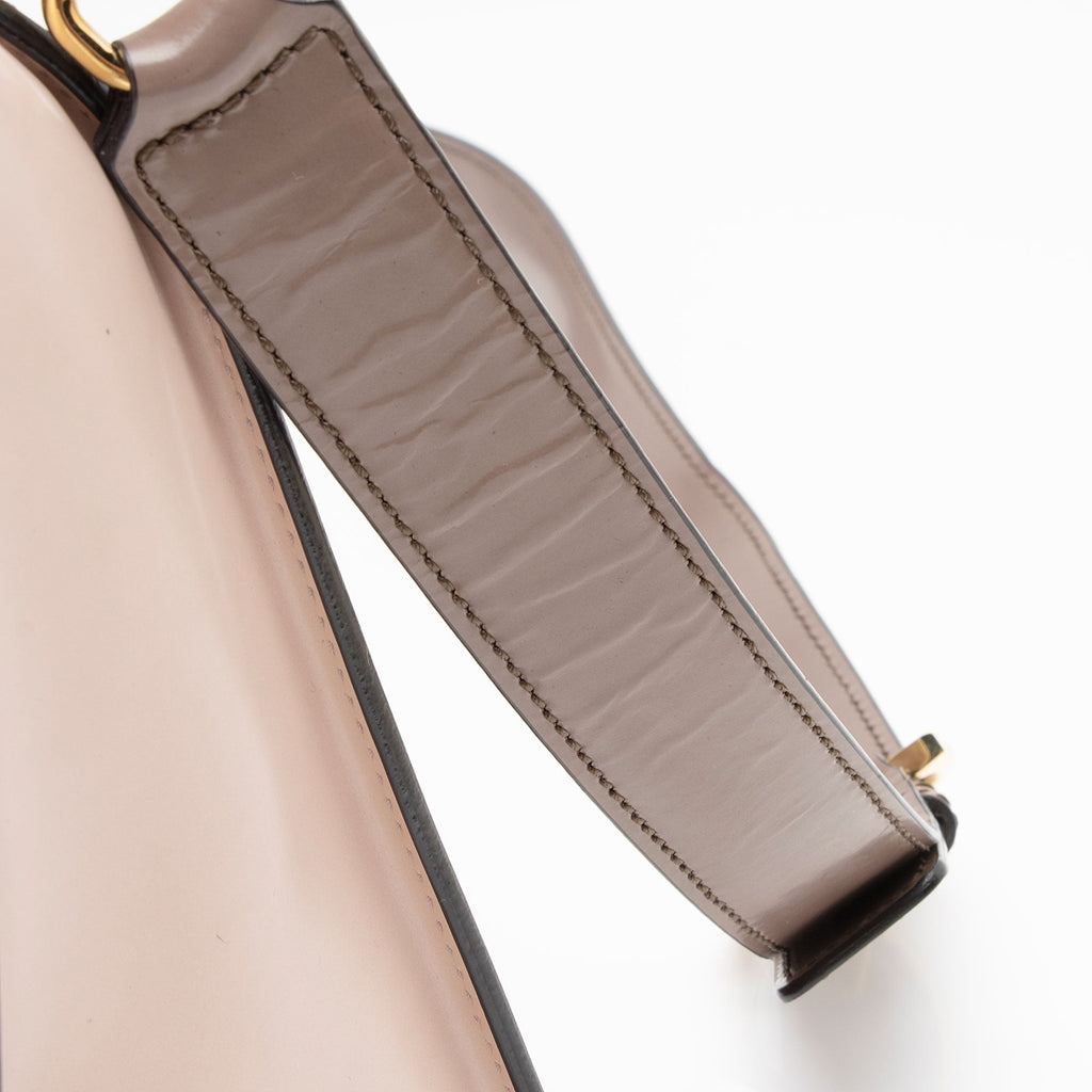 Salvatore Ferragamo Patent Leather Tricolor Gancini Sofia Medium Satchel (SHF-TxFQvD)