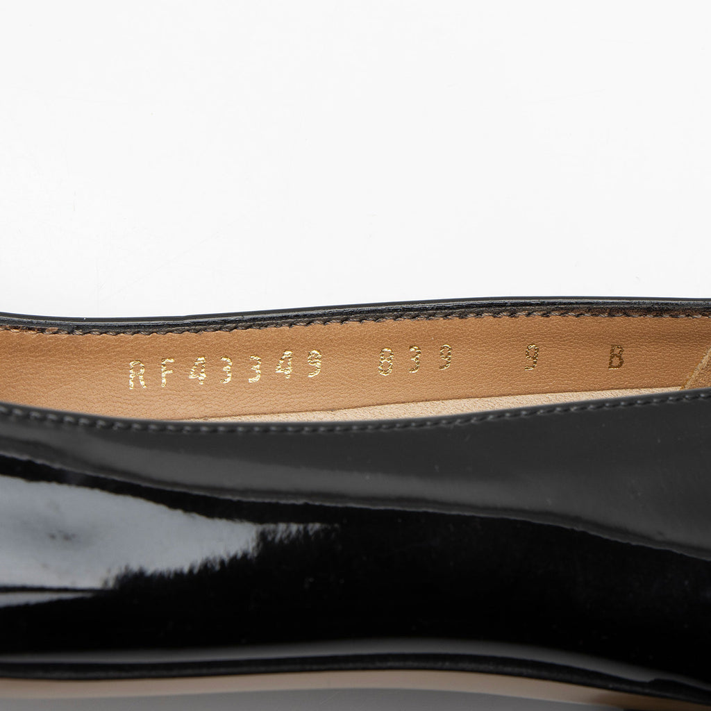 Salvatore Ferragamo Patent Leather Vara Pumps - Size 9 / 39