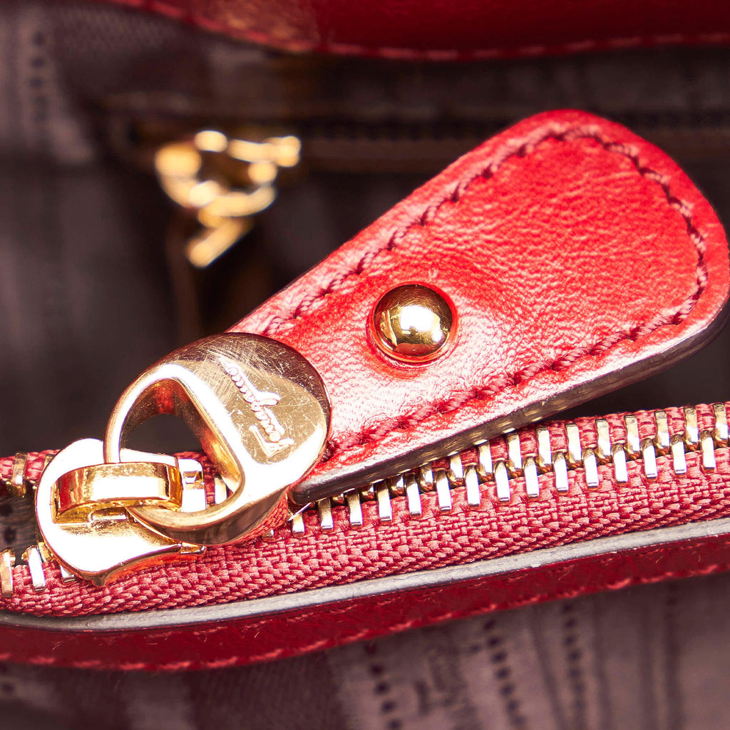 Salvatore Ferragamo Vara Patent Leather Handbag (SHG-27814)