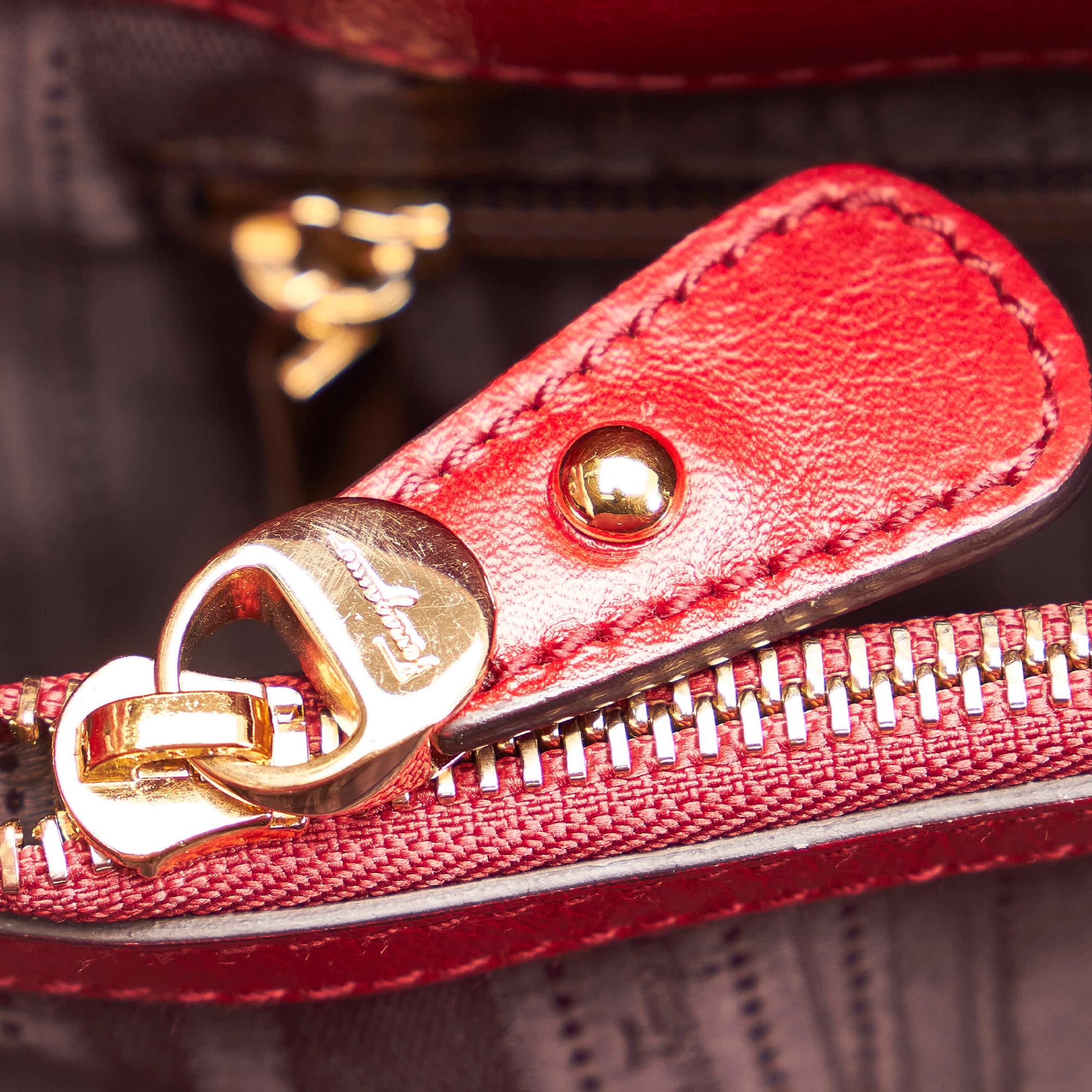 Salvatore Ferragamo Vara Patent Leather Handbag (SHG-27814)
