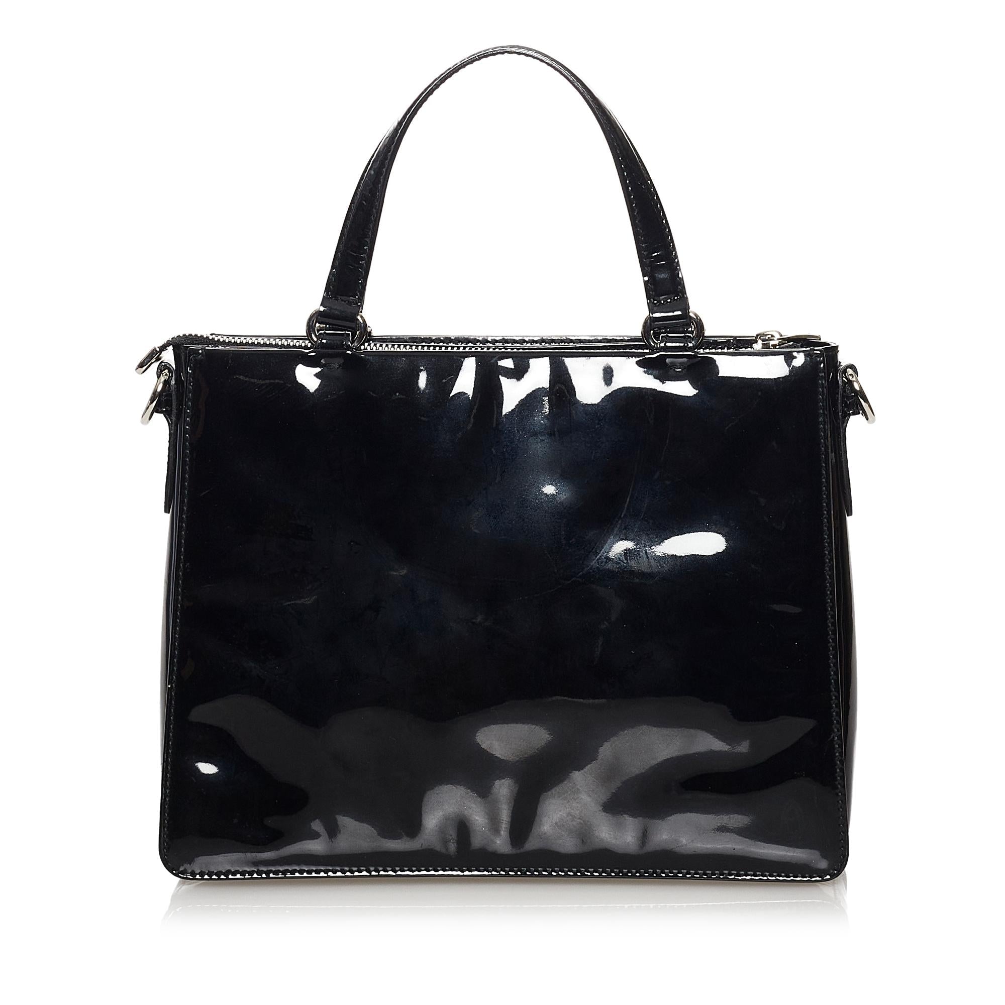 Salvatore Ferragamo Vara Patent Leather Satchel (SHG-31071)