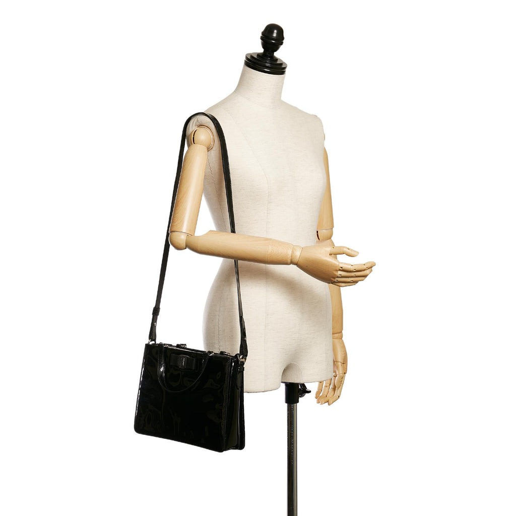 Salvatore Ferragamo Vara Patent Leather Satchel (SHG-31071)