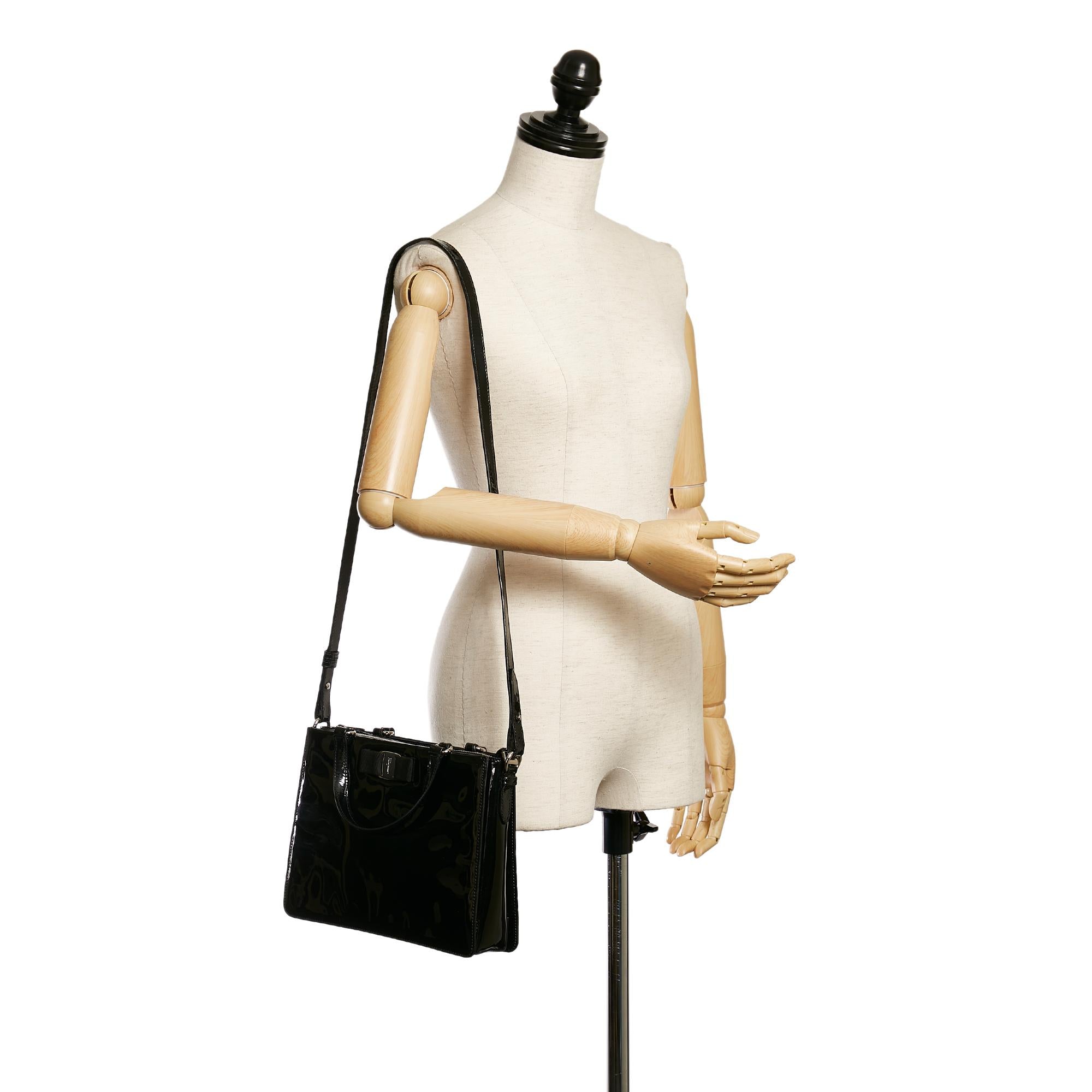 Salvatore Ferragamo Vara Patent Leather Satchel (SHG-31071)