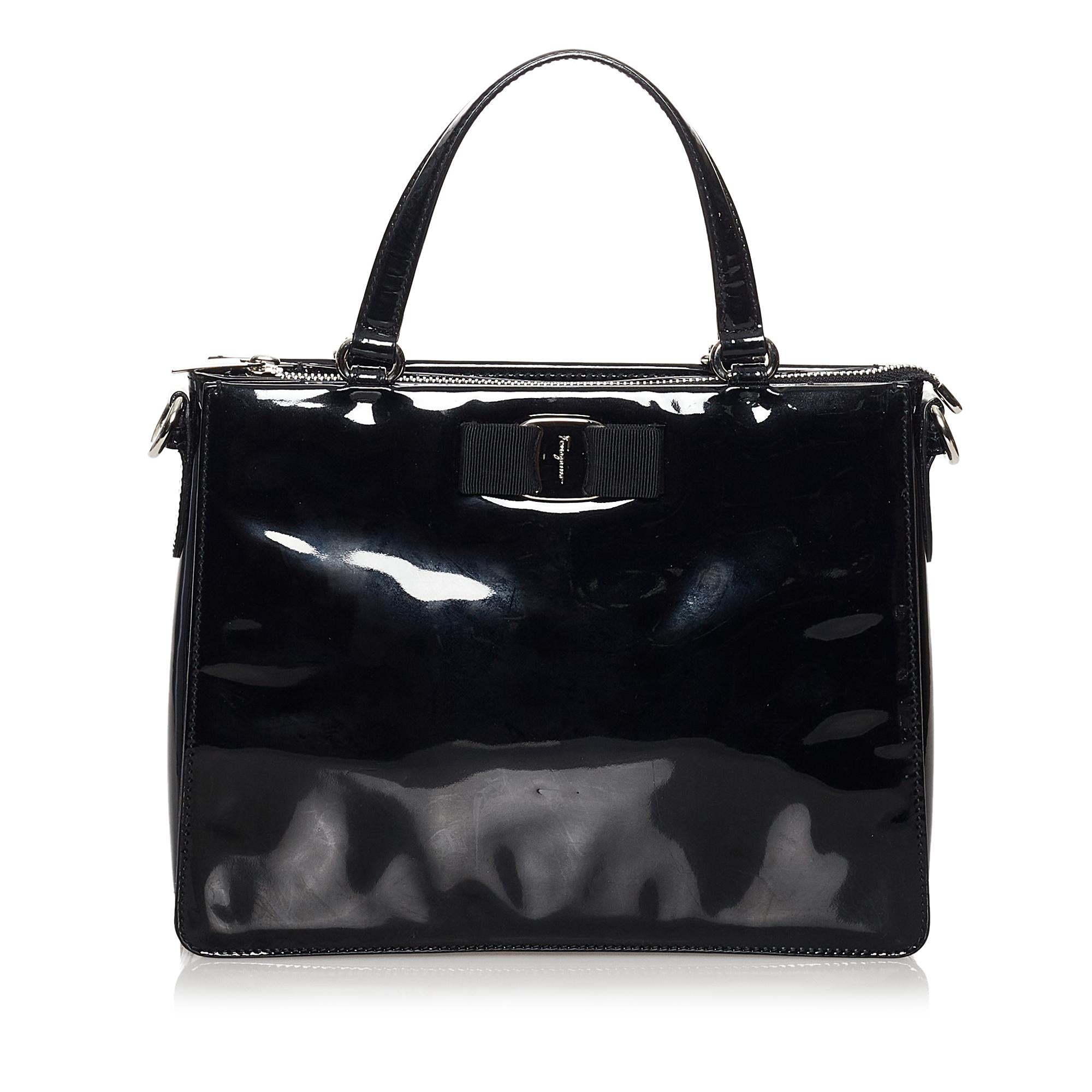 Salvatore Ferragamo Vara Patent Leather Satchel (SHG-9VPUgL)