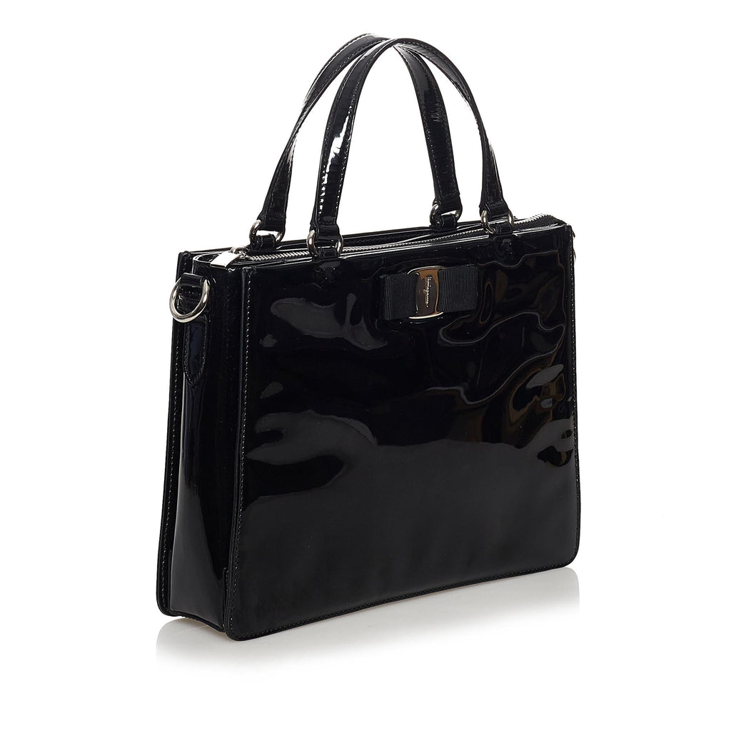 Salvatore Ferragamo Vara Patent Leather Satchel (SHG-9VPUgL)