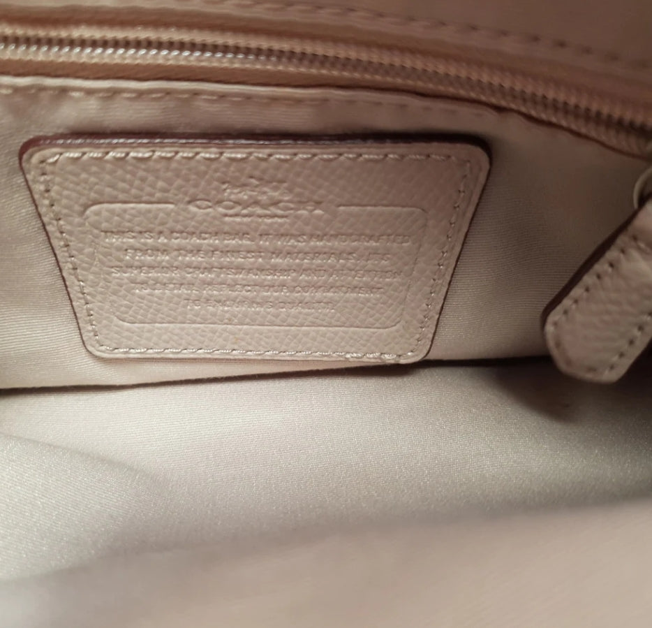 COACH Mini Christie in Taupe Crossgrain Leather Handbag