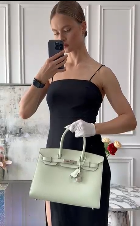Part 1 Hermes Birkin Sellier 30 Bag In Vert Fizz Epsom Leather With Palladium Hardware from 2023