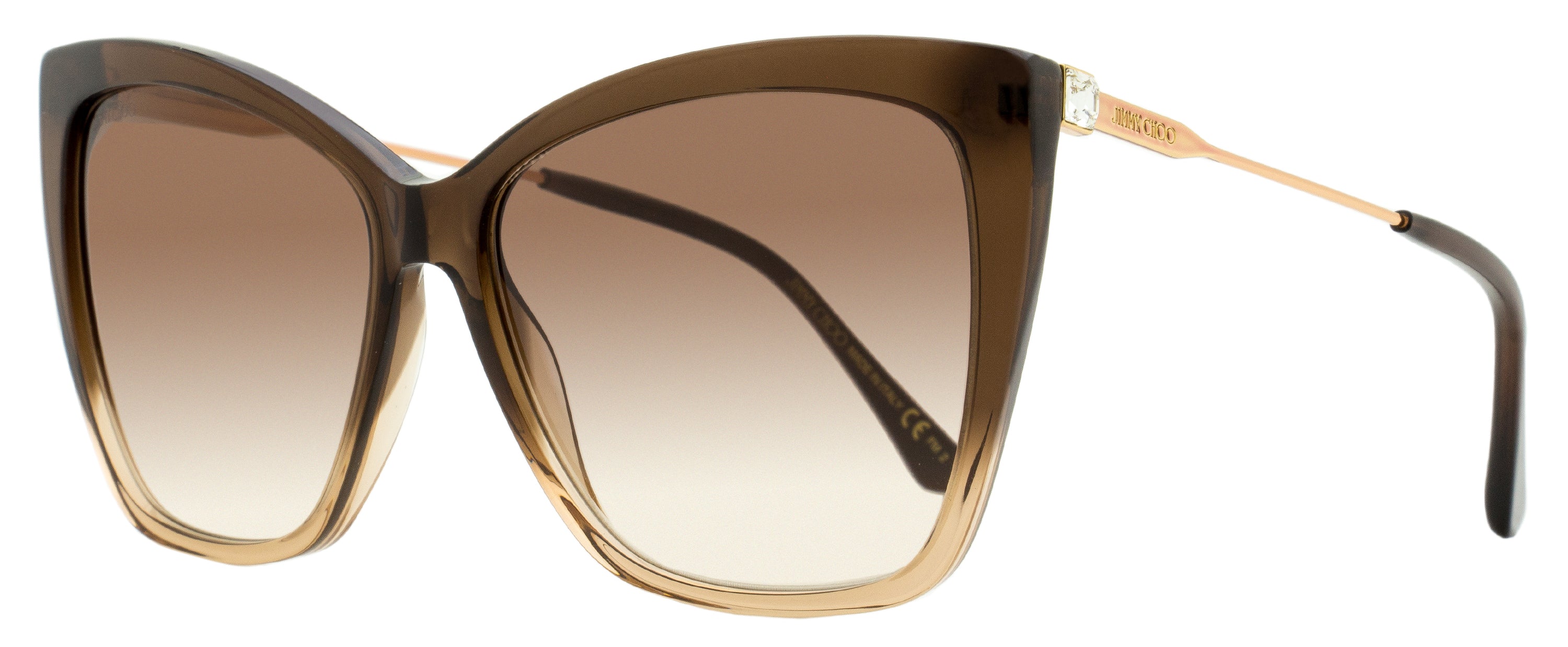 Jimmy Choo Butterfly Sunglasses Seba 0MYHA Brown-Beige/Copper 58mm Brown-Beige Copper