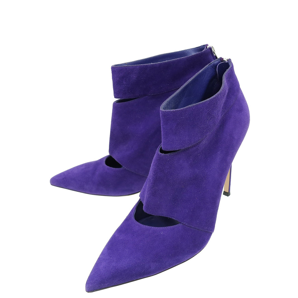 Gianvito Rossi Violet Suede Ankle High Pointed Boot 40
