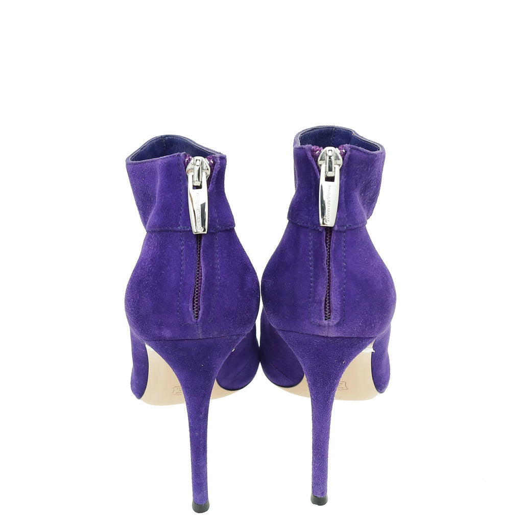 Gianvito Rossi Violet Suede Ankle High Pointed Boot 40