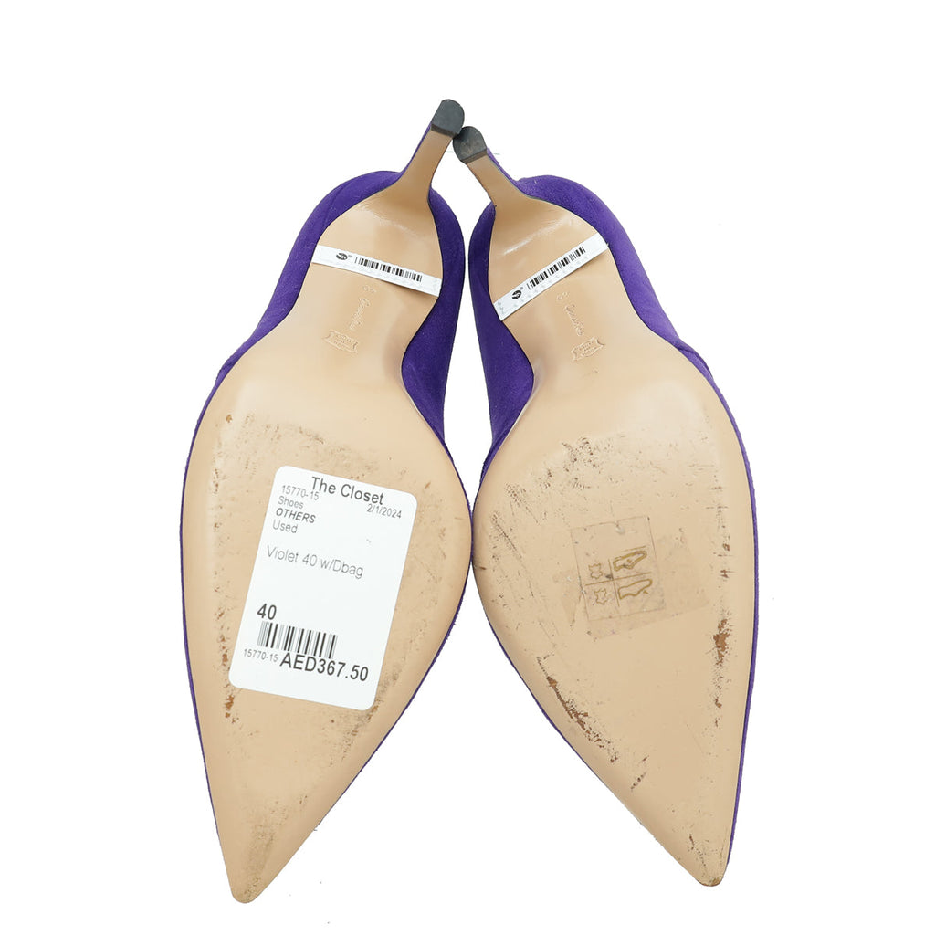 Gianvito Rossi Violet Suede Ankle High Pointed Boot 40