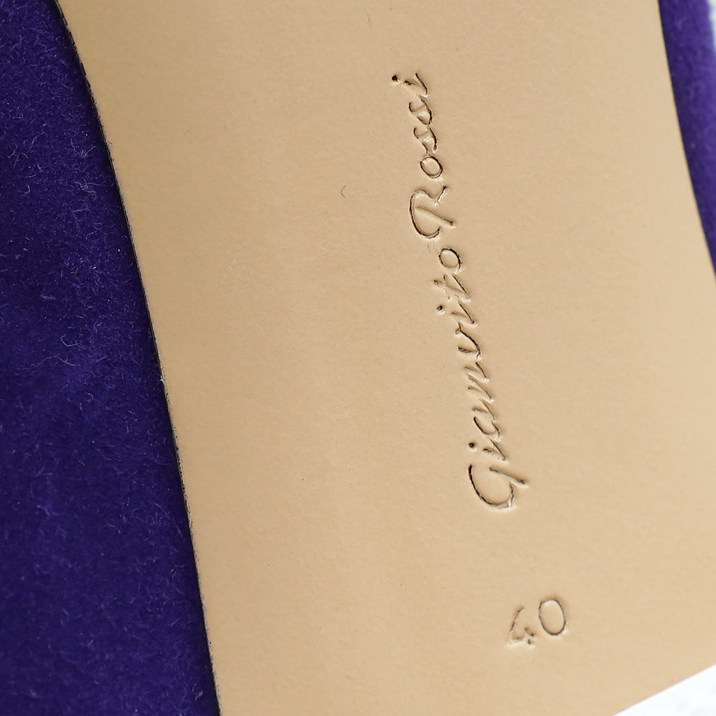 Gianvito Rossi Violet Suede Ankle High Pointed Boot 40