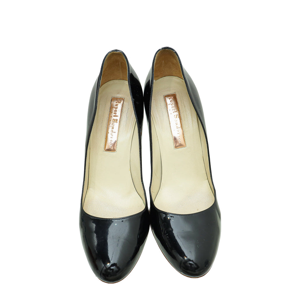 Rupert Sanderson Black Round Toe Pump 40