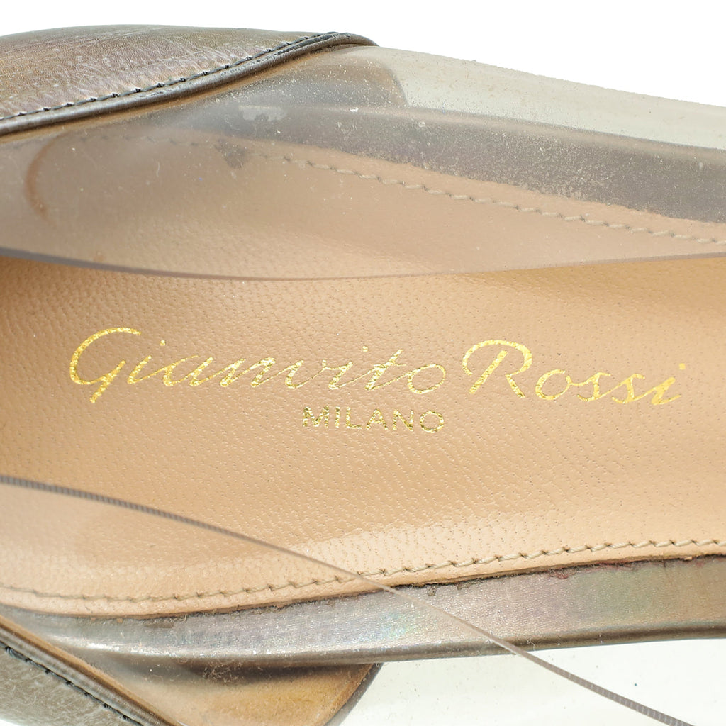 Gianvito Rossi Metallic Iridescent Iridescent PVC Pump 40
