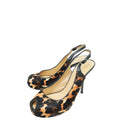 Giuseppe Zanotti Bicolor Leopard Print Fur Peeptoe Slingback 40