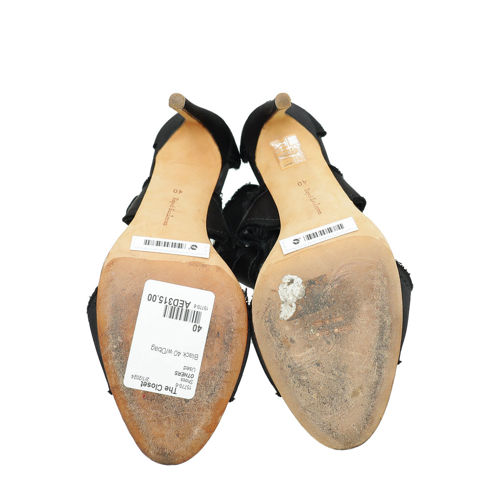 Rupert Sanderson Black Satin Zip Ankle Pump 40