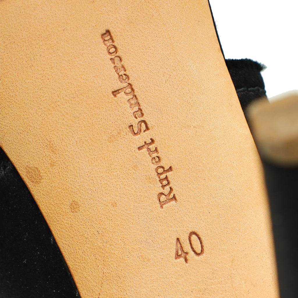 Rupert Sanderson Black Satin Zip Ankle Pump 40