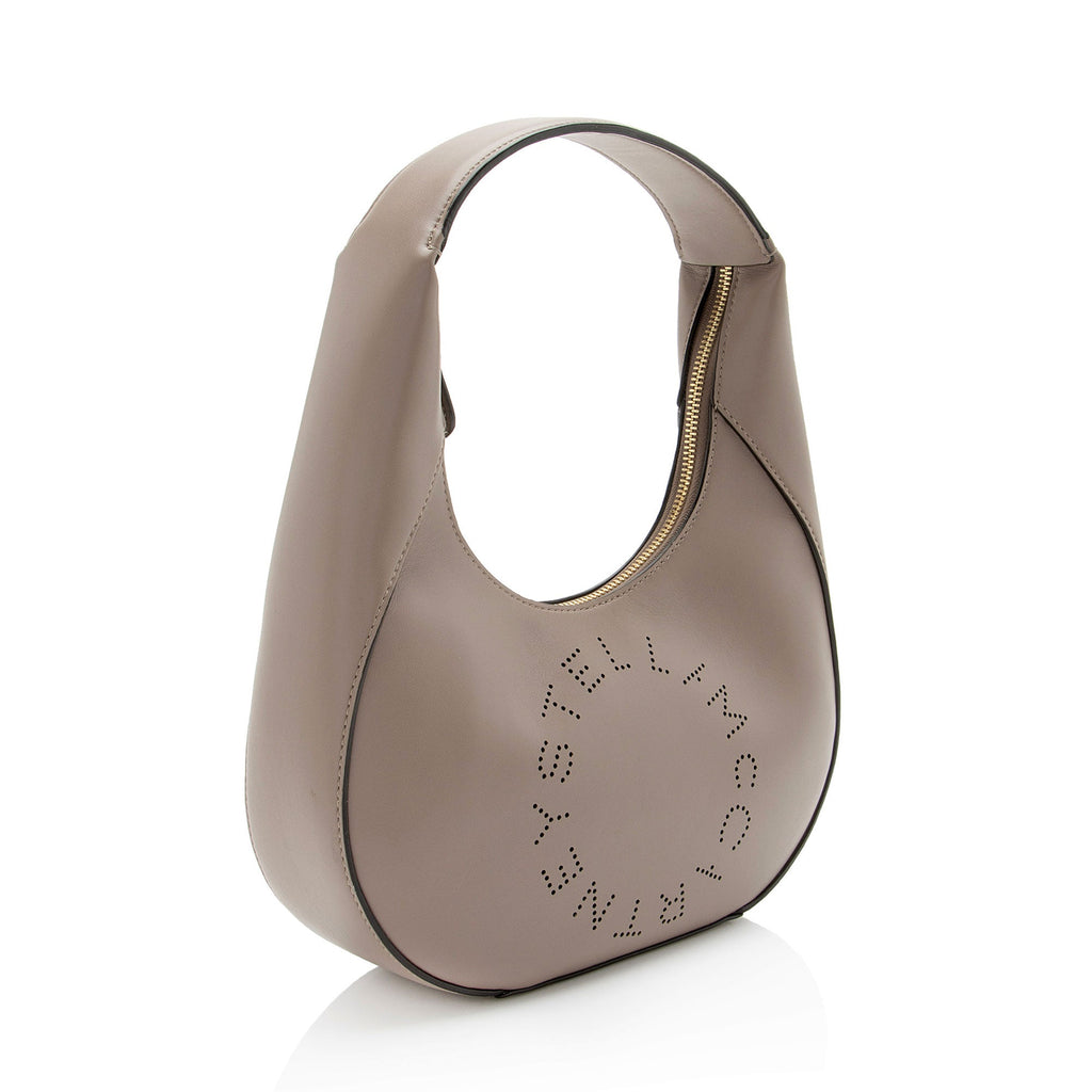 Stella McCartney Eco Alter Nappa Perforated Logo Small Hobo