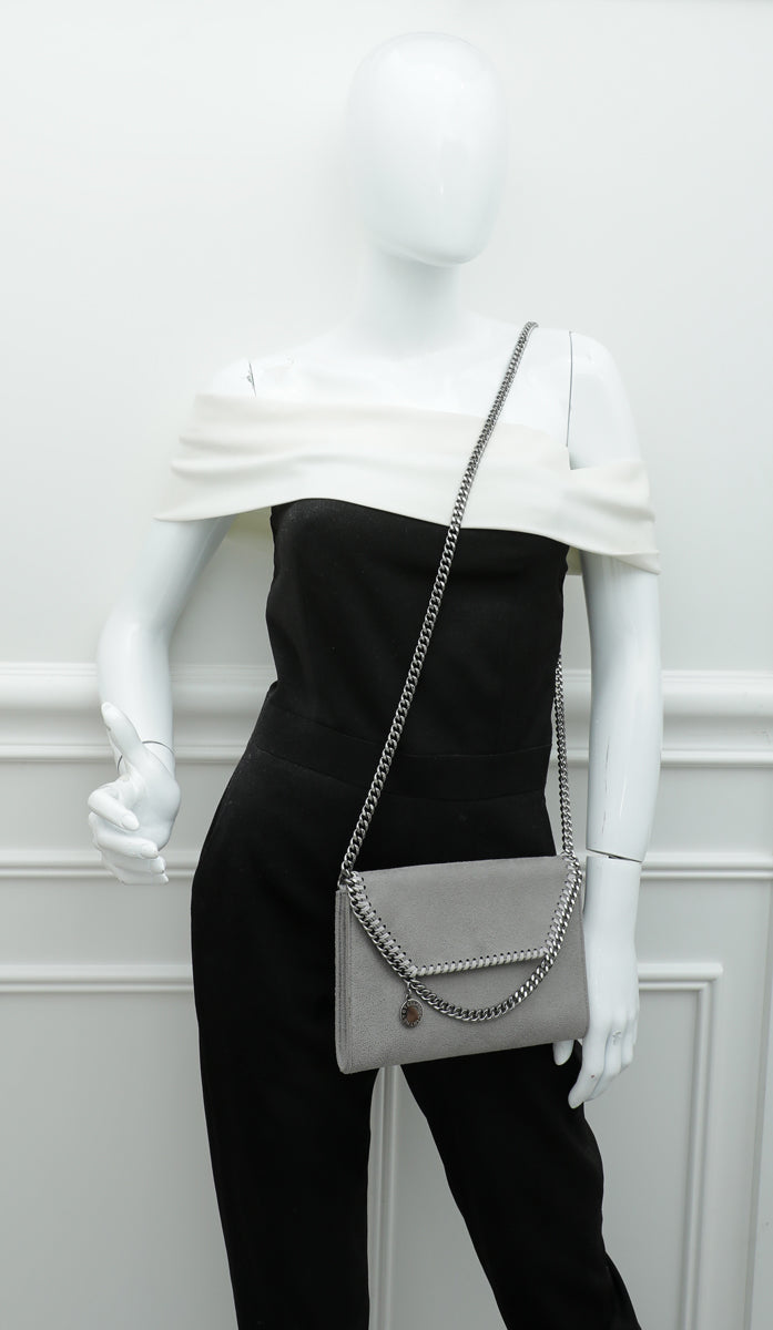 Stella McCartney Gray Fold Over Falabella Chain Mini Bag