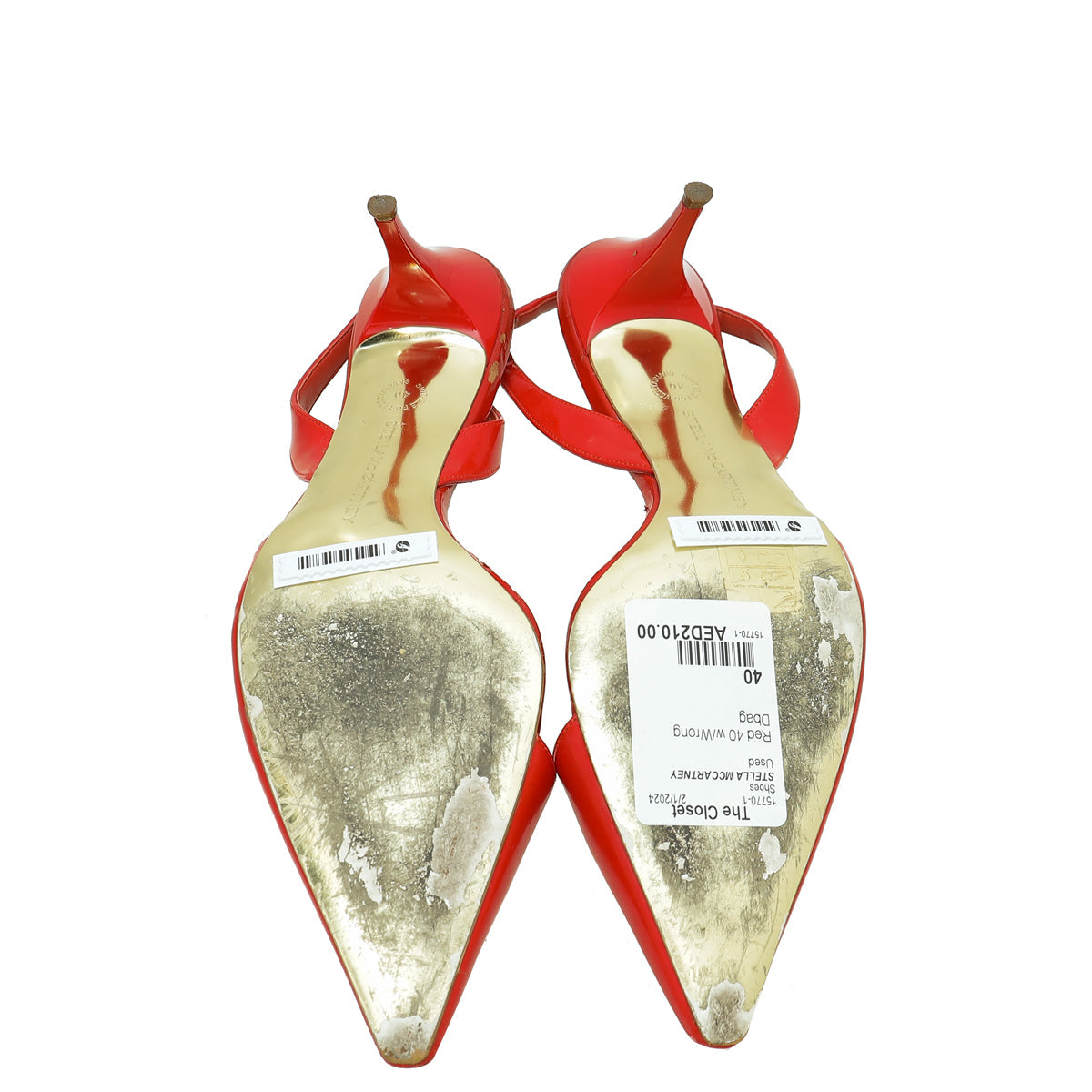 Stella Mccartney Red D'Orsay Slingback 40