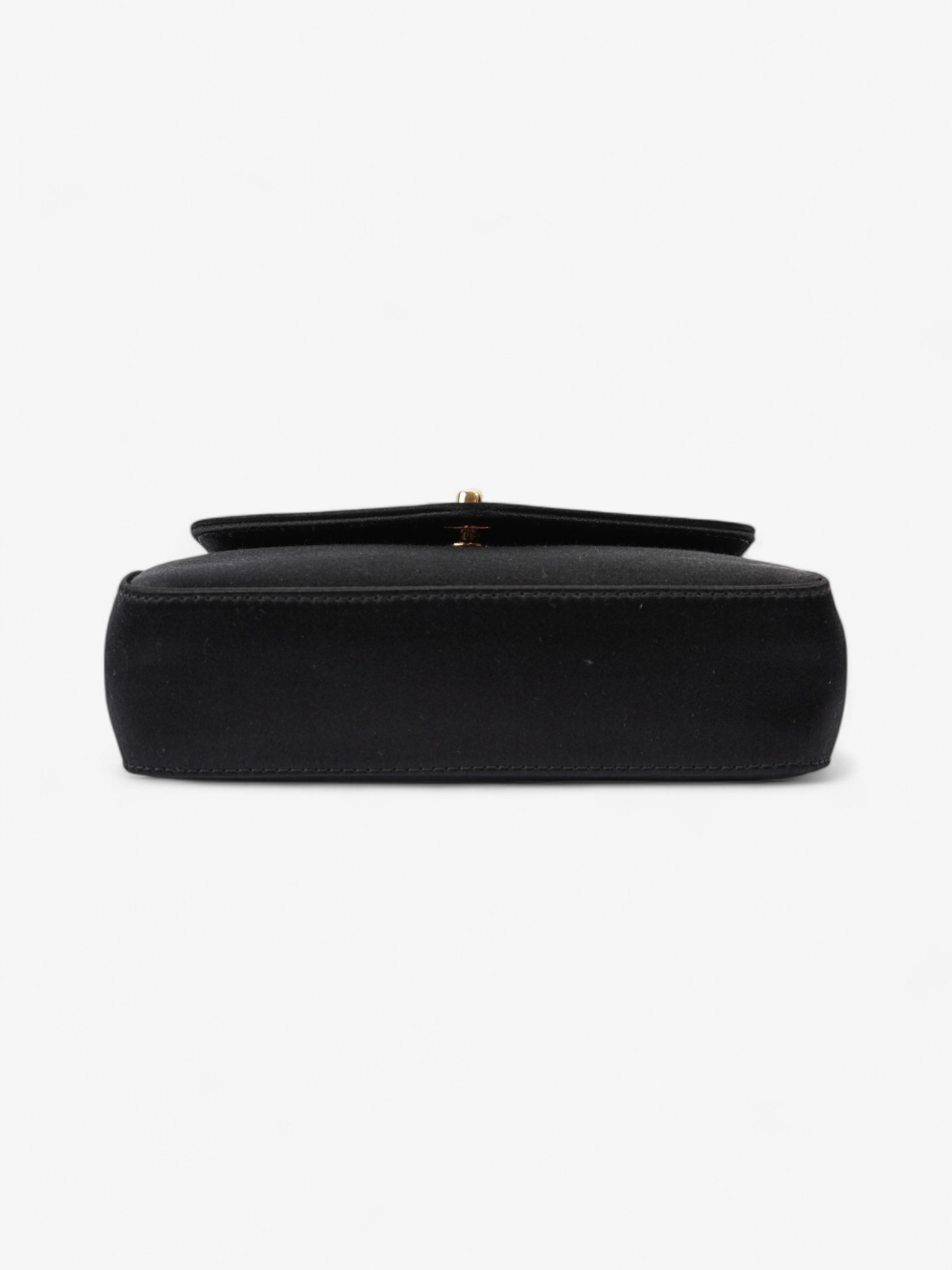 Chanel Vintage Envelope Wristlet Black Satin