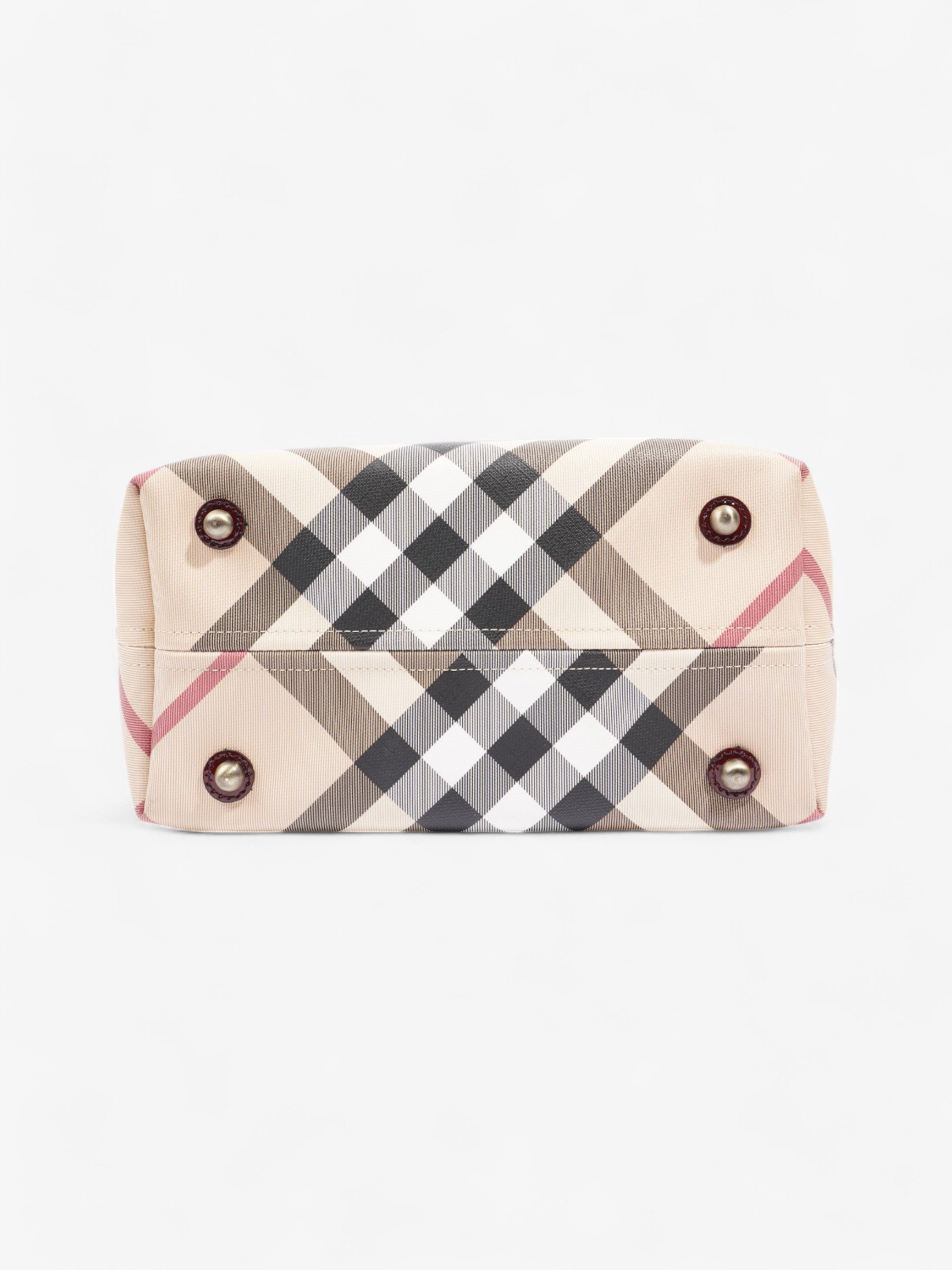 Burberry Check Tote Nova Check / Deep Red Canvas