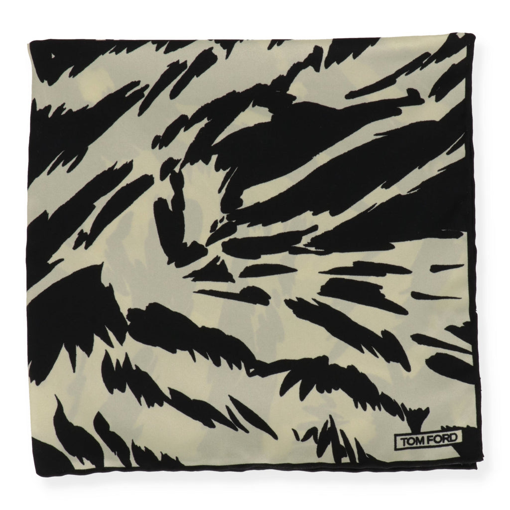 Tom Ford Mens Black/Yellow Pocket Square