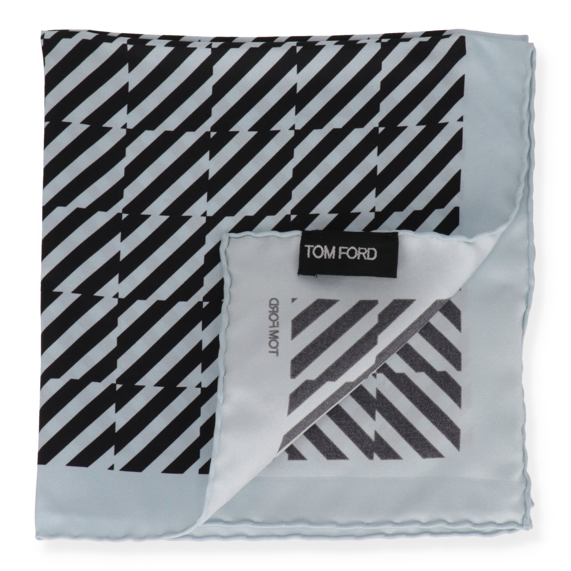 Tom Ford Mens Light Blue Pocket Square