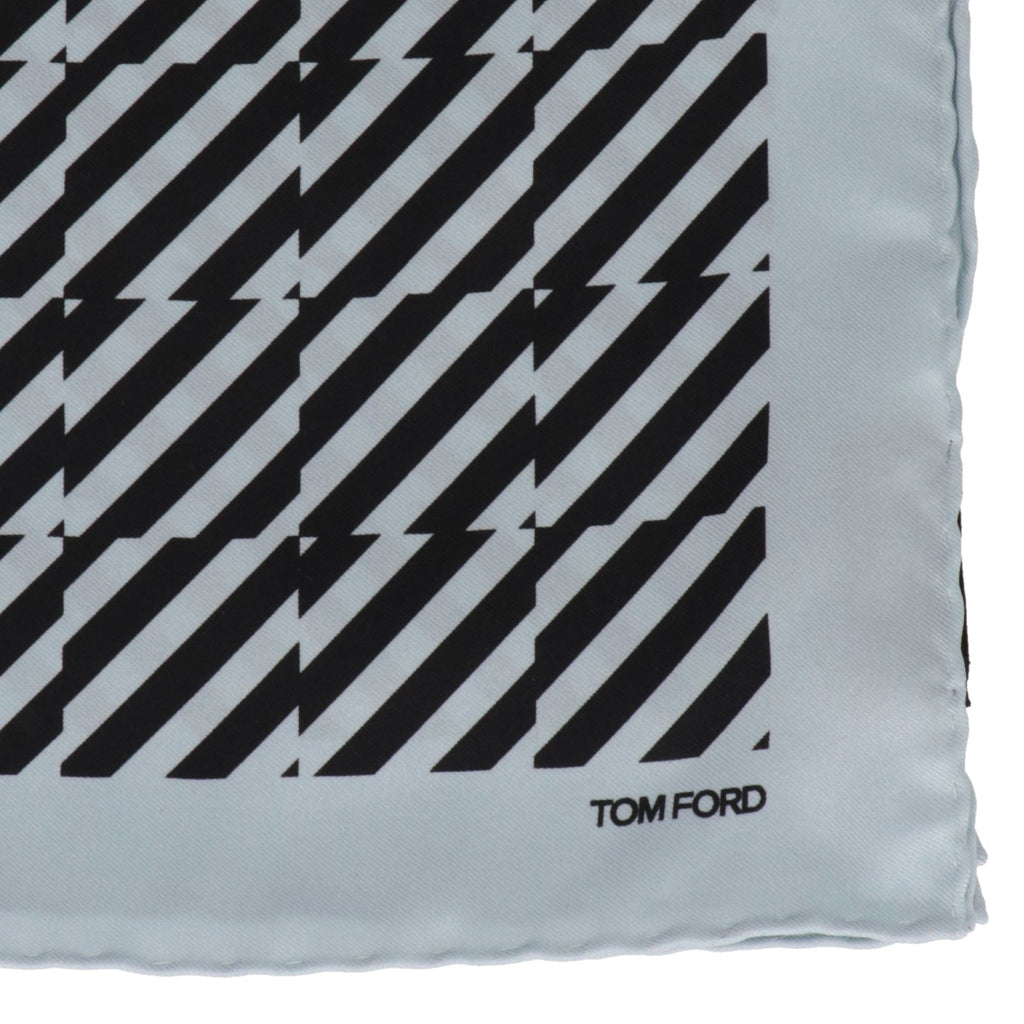 Tom Ford Mens Light Blue Pocket Square