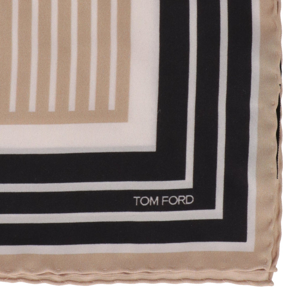 Tom Ford Mens Beige Pocket Square