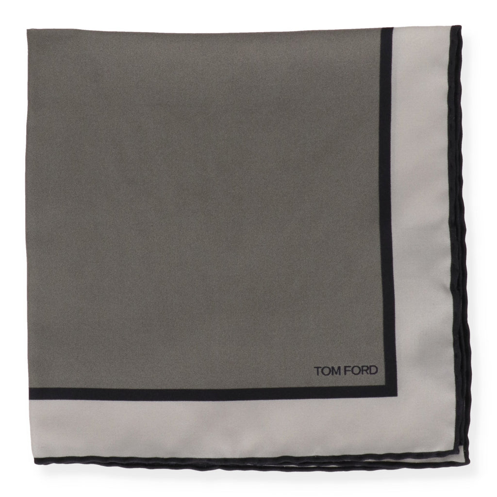 Tom Ford Mens Grey Pocket Square