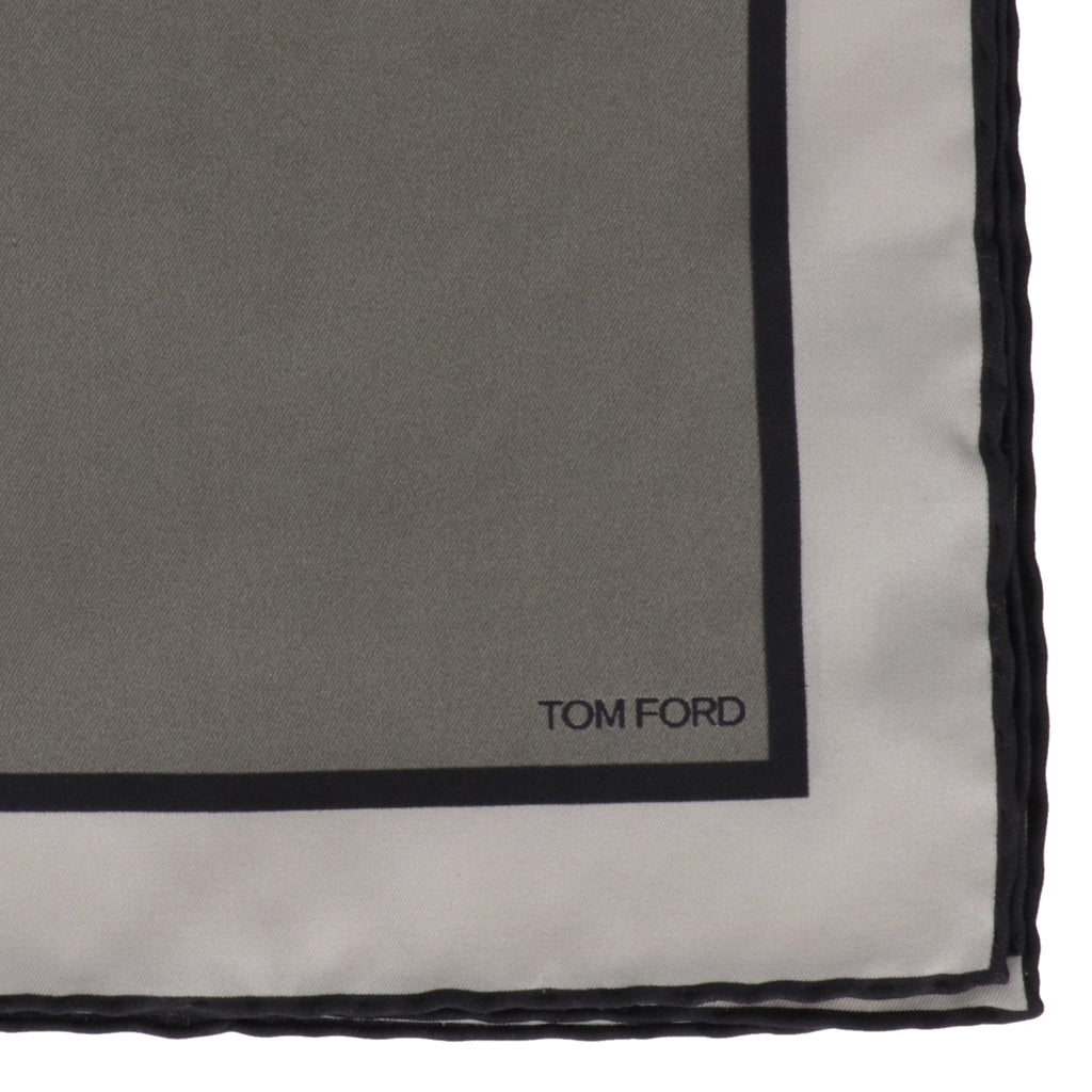 Tom Ford Mens Grey Pocket Square