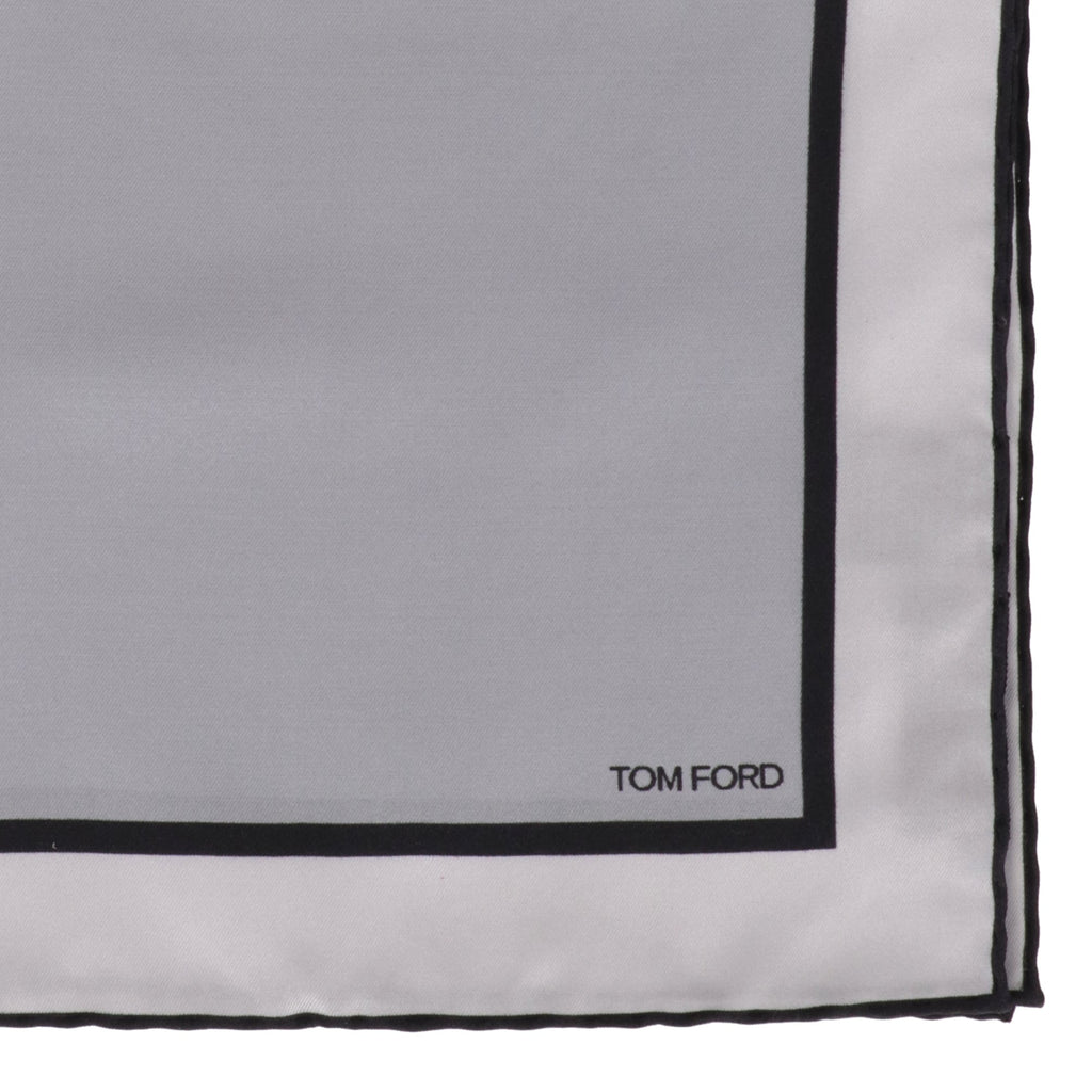 Tom Ford Mens Silver Pocket Square