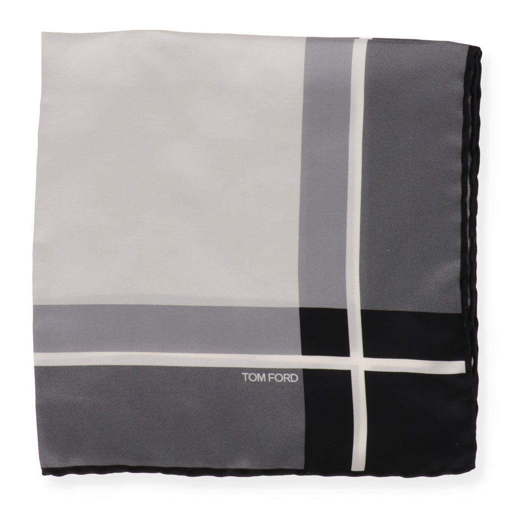Tom Ford Mens Grey Pocket Square