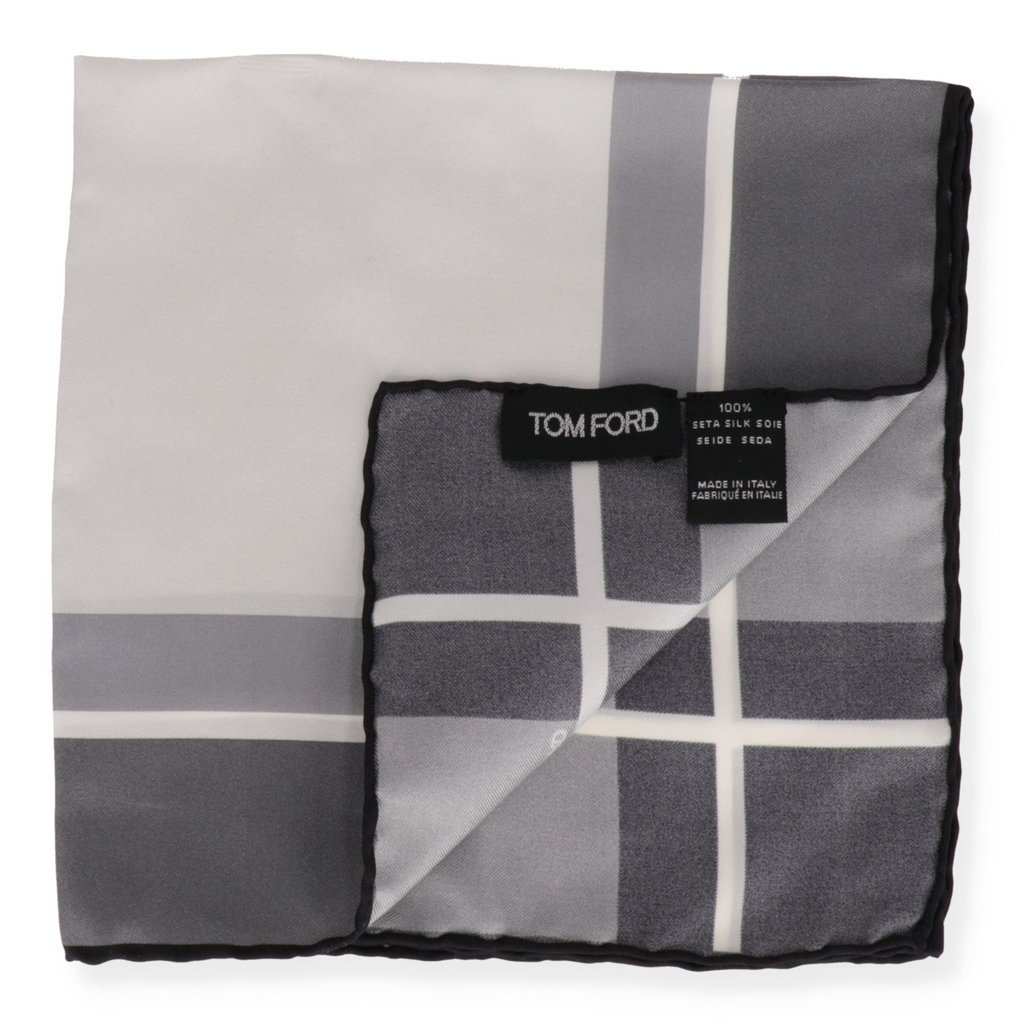 Tom Ford Mens Grey Pocket Square