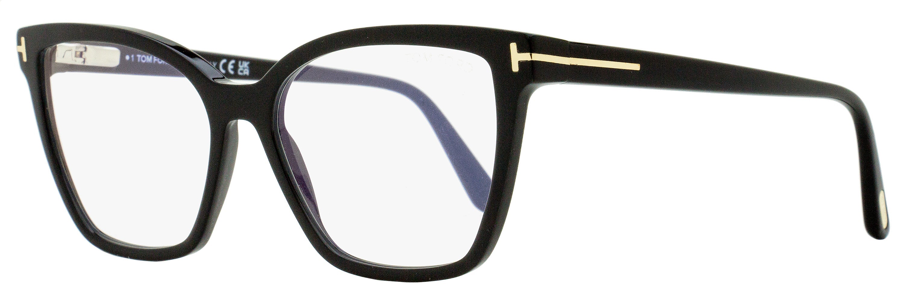 Tom Ford Blue Block Eyeglasses TF5812B 001 Black 53mm FT5812 Black